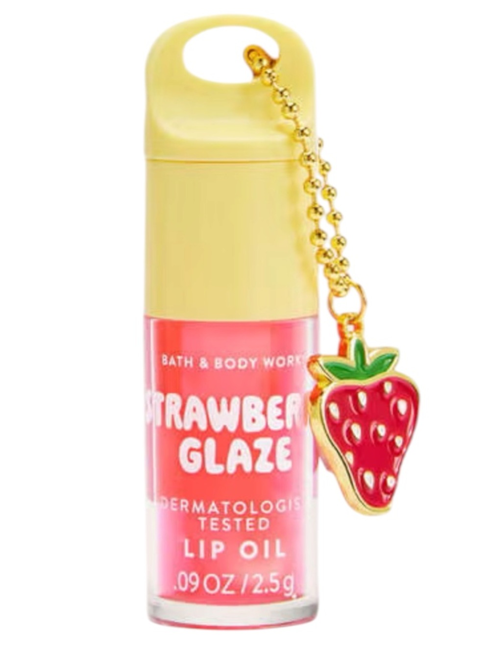 Bath & Body Works STRAWBERRY GLAZE Lip Oil with Strawberry Charm